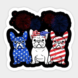 French Bulldog American Independence's Day Sticker